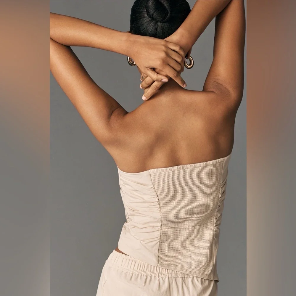 Anthropologie by Maeve Strapless Ruched Top - Picture 2 of 8